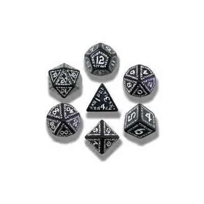 Produktbild von Q-Workshop Runic - Schwarz-Weiß-Würfelset (7)