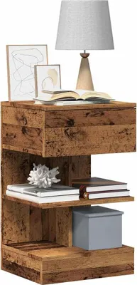 Image de vidaXL Table de nuit imitation vieux bois 40x35x65 cm bois composite