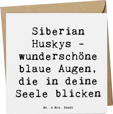 Produktbild von Mr. & Mrs. Panda Grußkarte Spruch Siberian Husky Augenzauber - Weiß - Geschenk, Hunderassen, Seele, Hunde, treu, faszinierend, Vielfalt, anlasskarte, Glückwunschkarte