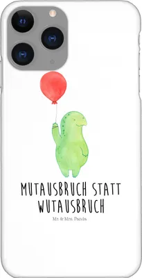 Produktbild von Mr. & Mrs. Panda Iphone 11 Pro Handyhülle Schildkröte Luftballon - Weiß - Geschenk, Schildkröten, Motivationsspruch, Motivation, Premium Kunststoff, Handy Case