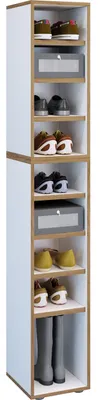 Immagine prodotto di Scarpiere in legno | Dimensioni ca. H. 183 x W. 30 x D. 33 cm | Cassettiera con 9 scomparti | Armadio per scarpe - Salia 9fold W. 30 cm