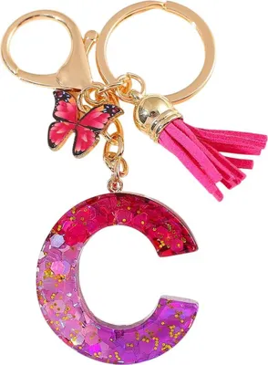 Produktbild von Schlüsselanhänger Alphabet C / Rosa / Schmetterling KP37947