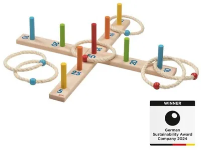 Obrázek produktu pro Goki Hoopla game with 6 sisal rings, Házecí kroužek, 3 rok/roky
