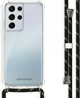 Image de imoshion Coque arrière transparente avec cordon pour Samsung Galaxy S21 Ultra - Noir et or