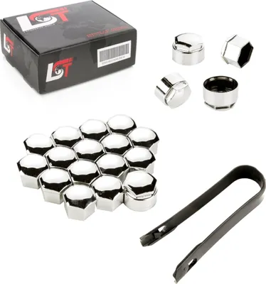 Produktbild von 20x Radschraube Abdeckkappe 17 mm Chromfarben Diebstahlhemmend für AUDI PORSCHE