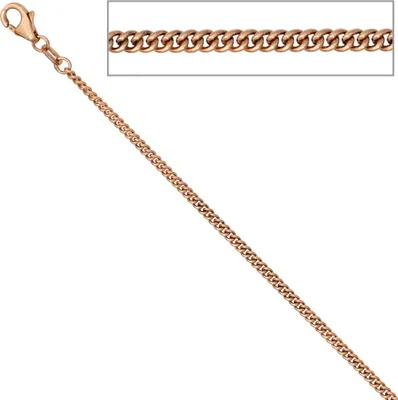 Produktbild von JOBO Panzerkette 585 Rotgold 2,0 mm 45 cm Gold Kette Halskette Karabiner
