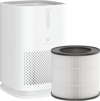 Produktbild von Medify Air MA14 Luftreiniger Allergiker – Air Purifier Schlafzimmer – HEPA H13 Filter – Nachtmodus – Kompaktes Design – Lufterfrischer Wohnung – Geruchsneutralisierer – Weiß