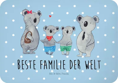 Produktbild von Mr. & Mrs. Panda magnet Koala Familie zwei - Blau Pastell - Geschenk, Kühlschrankmagnet, Muttertag, Notizhalter, whiteboardmagnet, haftmagnet, Zusammen, Koalabär