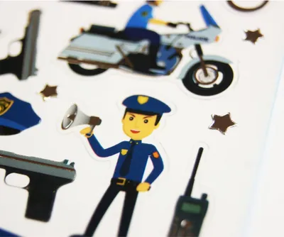 Obrázok produktu pre Nálepka - Polícia - pozlátená - 1,8 cm