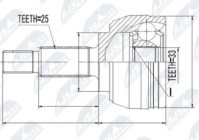 Produktbild von NTY Gelenksatz Antriebswelle Vorne Rechts Vorne Links für RENAULT Scénic III (JZ0/1) NPZ-RE-017
