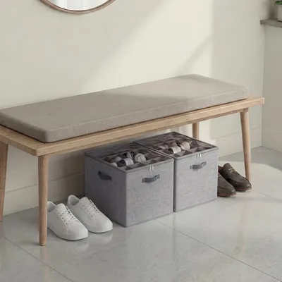Produktbild von SONGMICS Schuh-Organizer, 2er Set, jeder für bis zu 16 Paar Schuhe, platzsparend, stapelbar, Kleiderschrank, grau