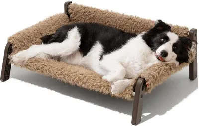 Image de Lit pour chien respirant avec housse amovible, XL, 87 x 63 x 28 cm, marron