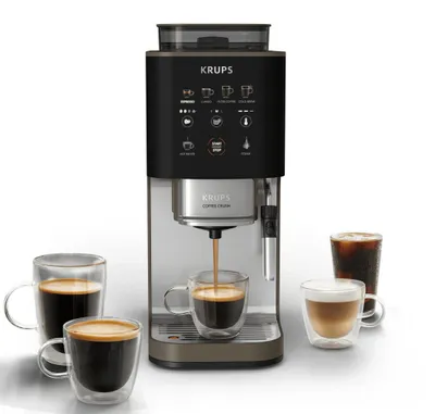 Produktbild von Krups SA403B, Espressomaschine, Kaffeebohnen, Eingebautes Mahlwerk, Schwarz, Edelstahl