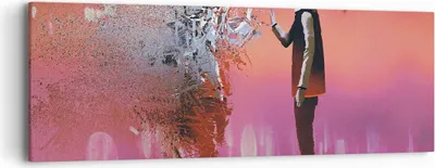 Produktbild von Bild auf Leinwand - Leinwandbild - Mann modern - 90x30cm - Wand Bild - Wanddeko - Wandbilder - Leinwanddruck - Bilder - Kunstdruck - Wanddekoration - Leinwand bilder - Wandkunst - AB90x30-3868