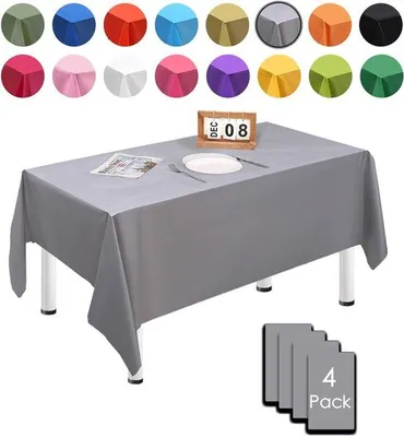 Immagine prodotto di Tovaglie impermeabili argentate, 137 cm x 274 cm, confezione da 4, rettangolari