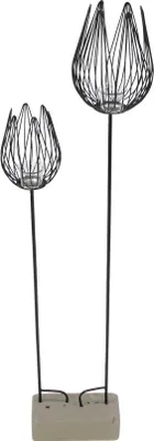 Produktbild von Gartenstecker Windlicht 2er Set Kerzenständer Kerzen Teelichter Teelicht Deko