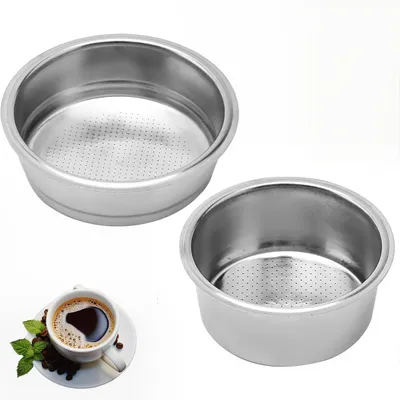 Produktbild von Siebträger-Filterkorb - Einschichtiges Kaffeesieb für Espresso - 51 mm Durchmesser - 2 Stück (1 Tasse / 2 Tassen) - Edelstahl