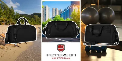 Obrázek produktu pro Peterson cestovní taška černá polyester 21 l s popruhem a uchycením na kufr