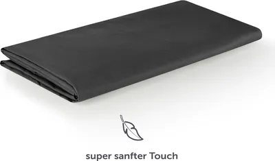 Produktbild von Blumtal Basic Betttuch 220x275 cm für Matratzen 140x200 cm - Bettlaken ohne Gummi -  es Betttuch ohne Gummi Anthrazit