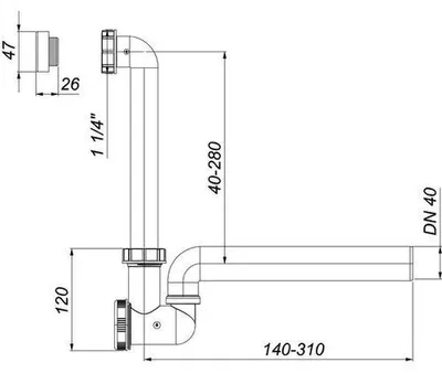 Produktbild von Dallmer Kondensat-Siphon 136 1 1/4"xDN40