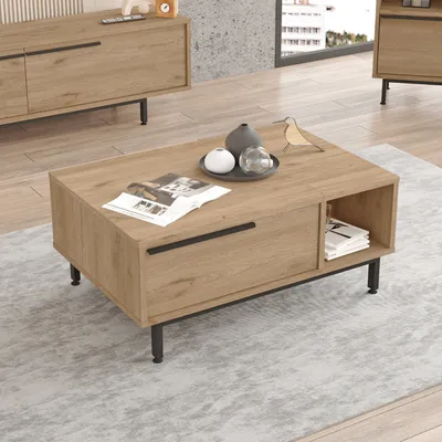 Produktbild von Couchtisch ‘Majaajoå’ mit Klapptür 90 x 60 x 38 cm Eichenoptik