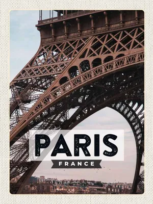 Produktbild von vianmo Holzschild 40x30 cm Paris FranceTourismus Bildmotiv Reisemotiv Europa