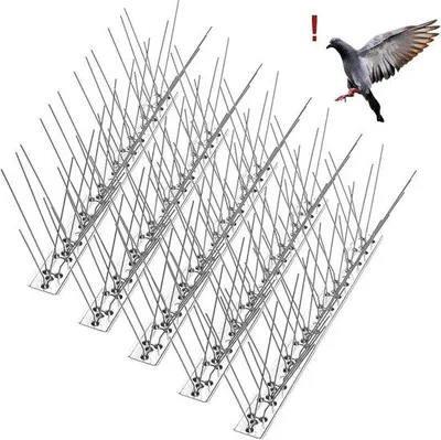 Productafbeelding van Famanu vogelspikes van roestvrij staal, 1 meter (4 x 25 cm) - Duivenwering voor balkon, dak en vensterbank