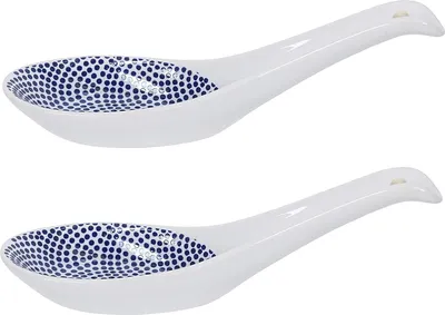 Produktbild von White and blue Series ASIATICA | Porzellan-Löffel-Set Asien / Ramen