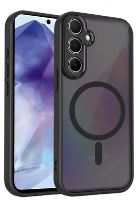 Immagine prodotto di Custodia magnetica per Samsung Galaxy S23 FE, custodia rigida traslucida in PC con cornice morbida in TPU Nero