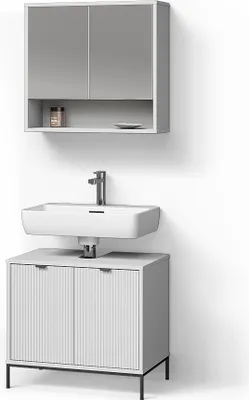 Image de Ensemble de meubles de salle de bain Livinity ATERNO Blanc 2 pièces, Model 52994