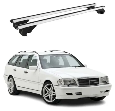 Imagen del producto de Barras de techo transversales para Mercedes S202 (1993-2000), con color gris, 2 unidades, Imagen generada por IA