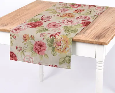 Produktbild von SCHÖNER LEBEN. Tischläufer Blumen Rosen beige grün rot