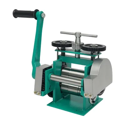 Image de Machine à laminer pour bijoux, machine à laminer pour bijouterie, presse à laminer manuelle combinée verte, laminoirs pour la fabrication de bijoux