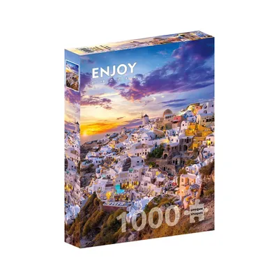 Immagine prodotto di Puzzle 1000 pezzi Enjoy – Tramonto su Santorini, Grecia