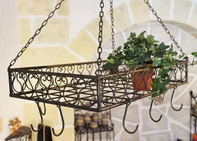 Produktbild von DanDiBo Vešiak na hrnce Cocina Pan Hanger 60 cm Stropný policový vešiak Klobásová koruna