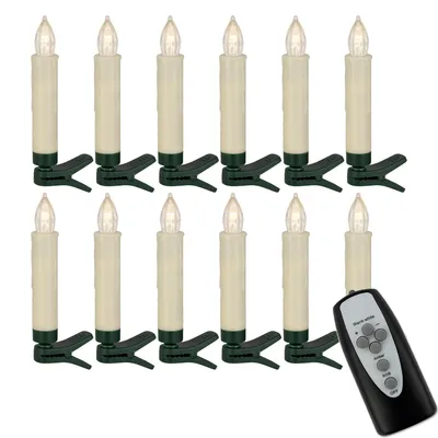 Produktbild von LED-Weihnachtsbaumkerzen ohne Kabel, 3-farb.dimmbar, flackernd