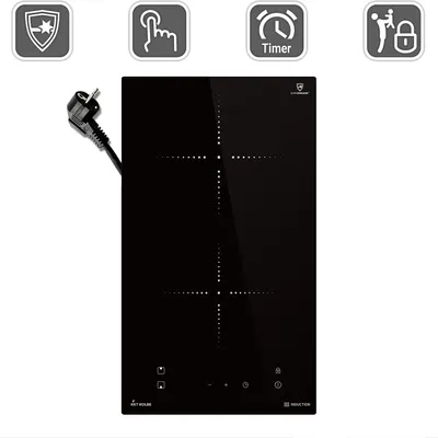 Image de Plaque Induction 30 cm 3,3 kW 2 Zones de cuisson 9 niveaux de puissance