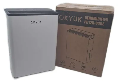 Image de Déshumidificateur d'air OKYUK pour usage domestique, capacité de 12 litres, adapté pour les pièces de 40 m², protection contre l'humidité