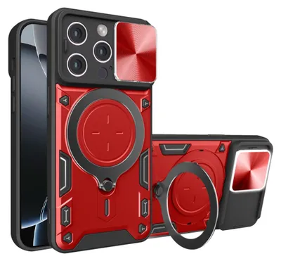 Produktbild von Techsuit CamGuard Pro Back Cover Hülle für Apple iPhone 16 Pro - Rot
