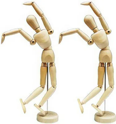 Produktbild von Zwei flexible Holzpuppen (30 cm) – Sehr formbar, ideal zum Malen, Skizzieren und für die Dekoration von Wohn- und Büroräumen.