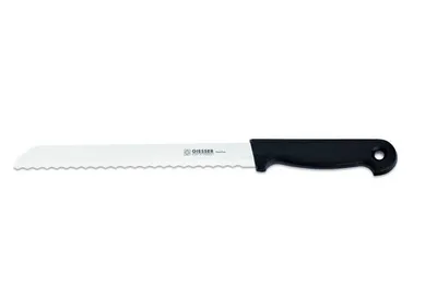 Produktbild von Giesser Messer Brotmesser Konditormesser leichte Ausführung mit Wellenschliff 6mm - Klinge 19 cm schwarz