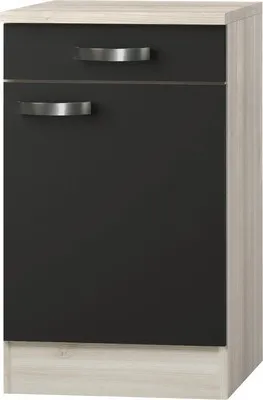 Produktbild von Optifit Unterschrank mit Schublade und Drehtür Faro220 BxTxH 50 x 60 x 84,8 cm anthrazit matt zerlegt Anschlag reversibe