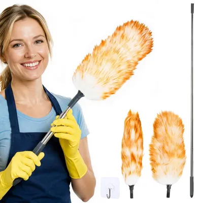Produktbild von Staubwedel Teleskop Ausziehbar 30-130 cm Wolle Waschbar Set