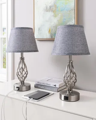 Image de Lampe de table LED avec variateur tactile et fonction de charge, lot de 2
