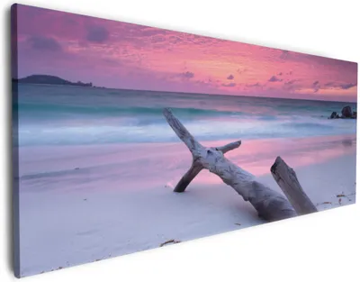 Produktbild von Wallario Premium Leinwandbild Abendhimmel bei Sonnenuntergang in Größe 50 x 125 cm
