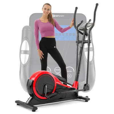 Produktbild von Hop-Sport Elliptical Crosstrainer für Zuhause HS-050C - Ellipsentrainer Ergometer mit 12 Trainingsprogrammen und HRC-Modus - belastbar bis 150kg rot