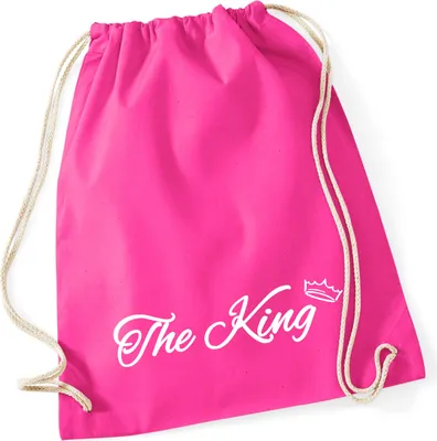 Produktbild von Huuraa Turnbeutel The King Krone 12 Liter Fuchsia Baumwolle Rucksack Geschenkidee
