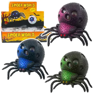 Produktbild von Spinne Anti-Stress Squishy Spielzeug mit Gelbällen Schwarz