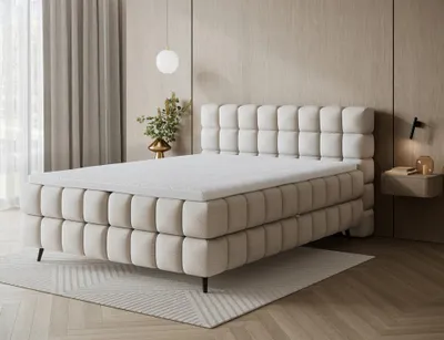 Obrázek produktu pro Boxspringová postel 140x200 SARVIRO - světle béžová