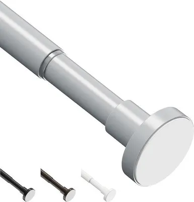 Obrázok produktu pre Nastaviteľný držiak na vešiakovú tyč – bez vŕtania – 46–190 cm – sivý